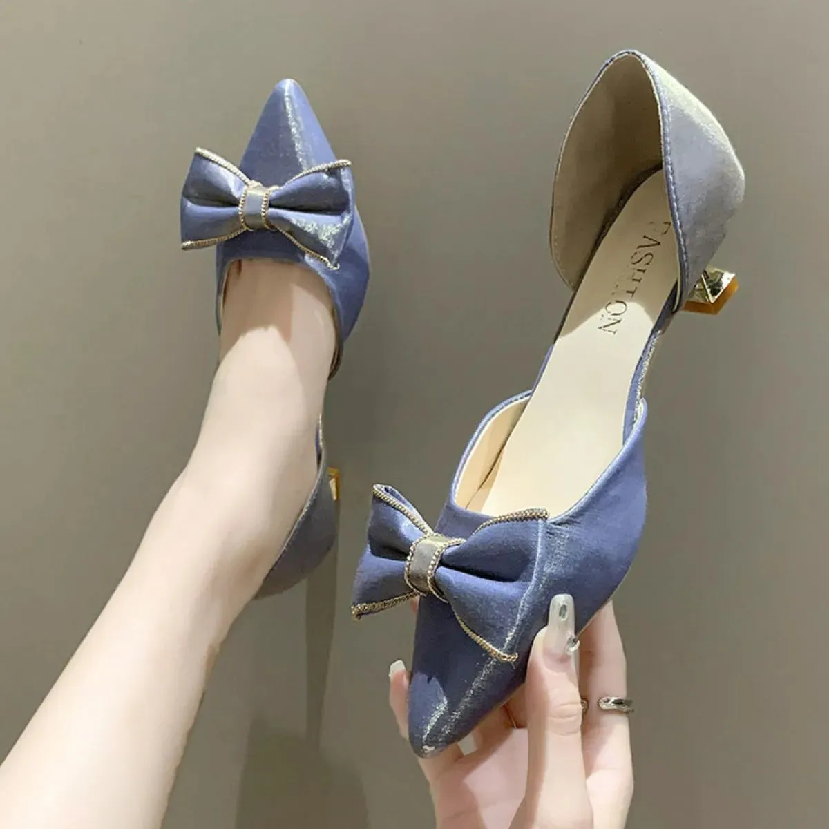 Point Toe Flare Heels Pumps