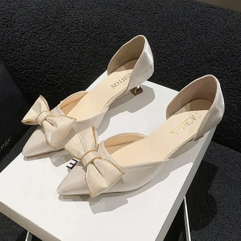 Point Toe Flare Heels Pumps
