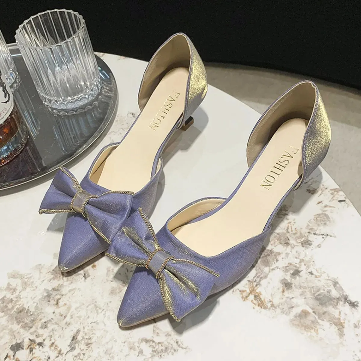Point Toe Flare Heels Pumps