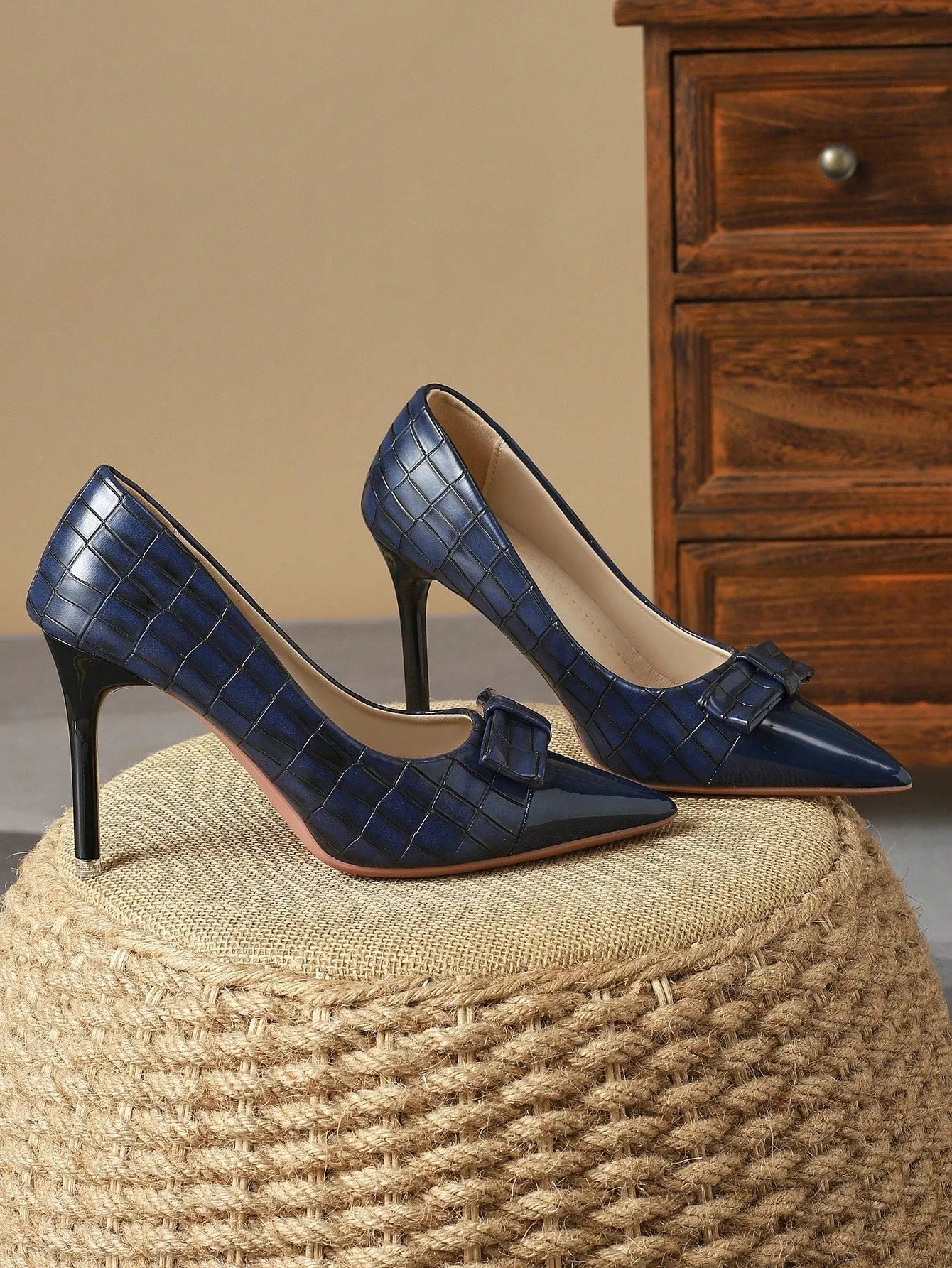 Pointed Toe Shallow Mouth High Heel Pump Shoes