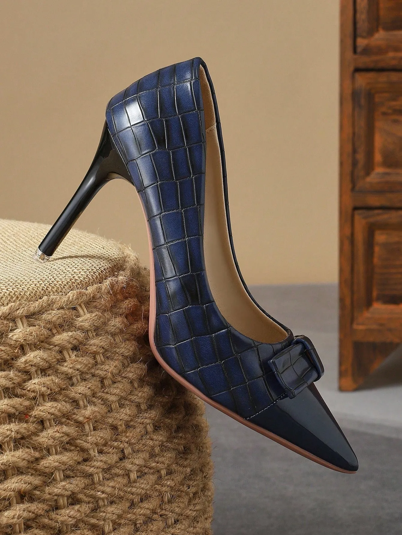 Pointed Toe Shallow Mouth High Heel Pump Shoes