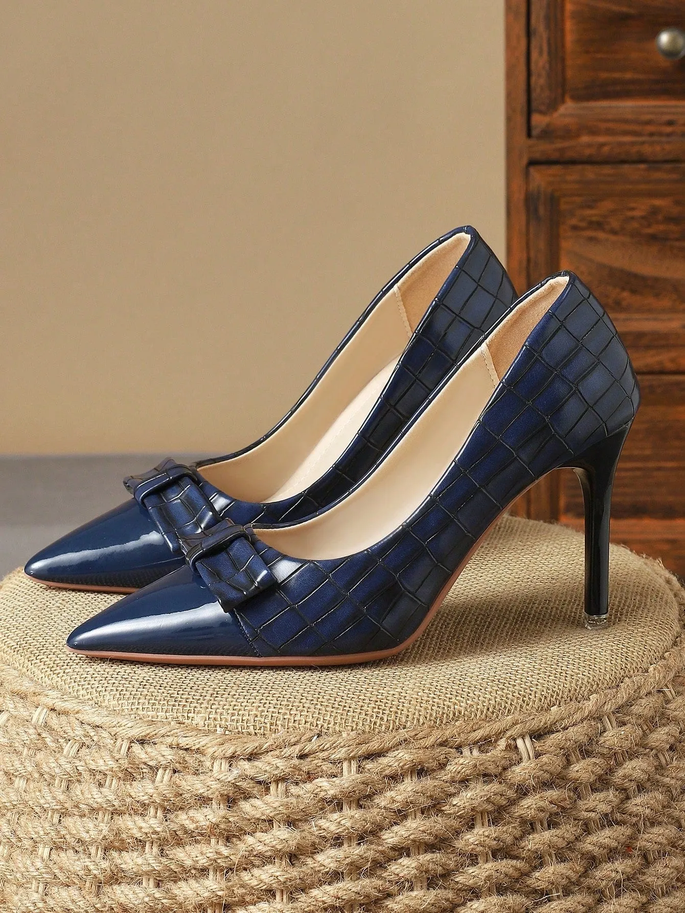 Pointed Toe Shallow Mouth High Heel Pump Shoes