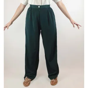 Postie Fashion vintage green silky feel wide leg pants size 12 (small fit, best fits size 10)