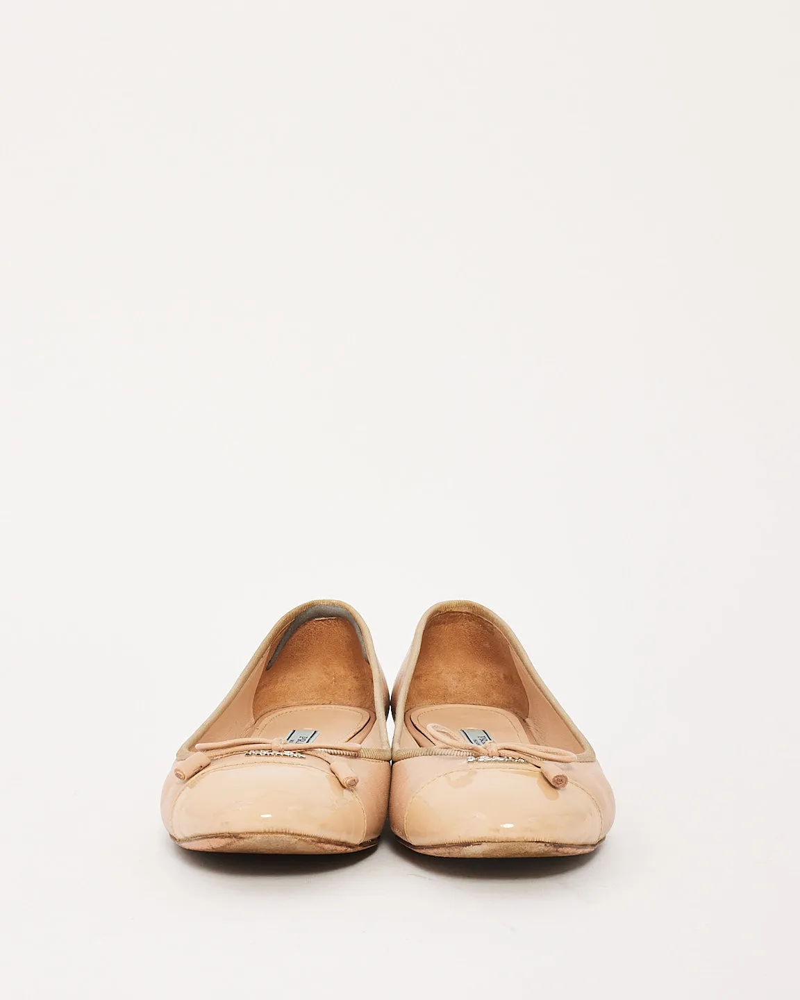 Prada Nude Nappa Leather Ballerina Flats - 37.5