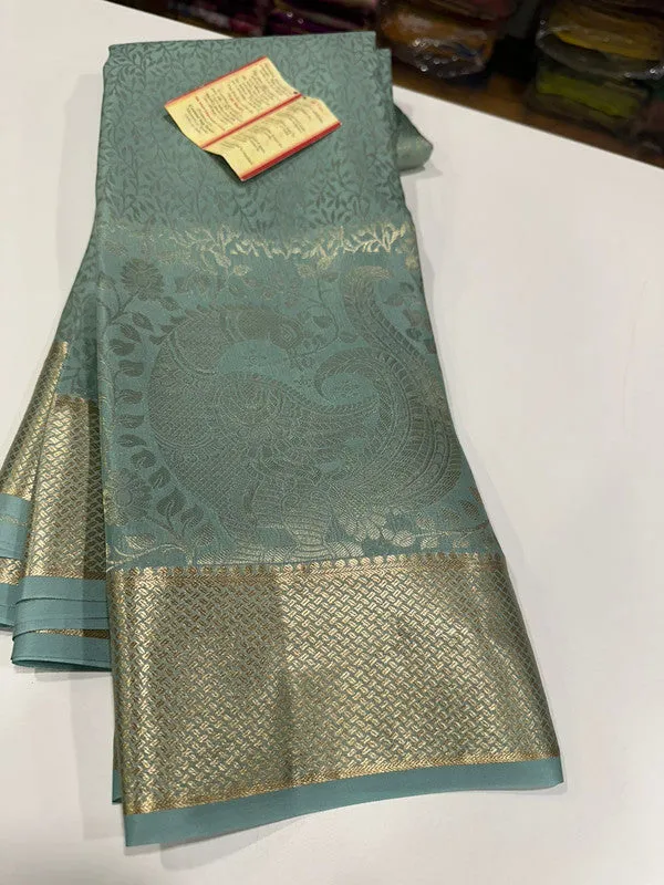 Pure Brocade Mysore with Broad Border Silk Saree
