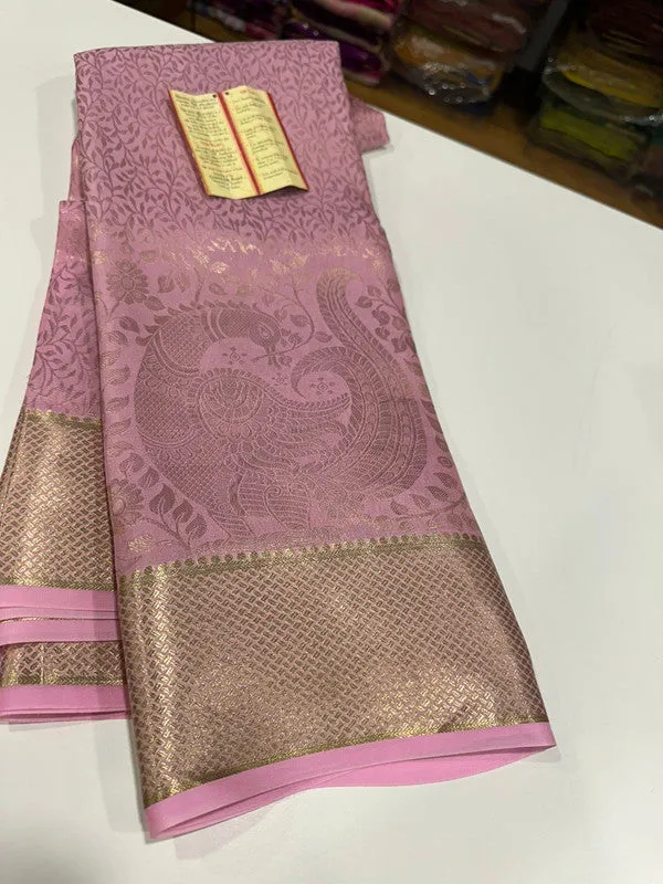 Pure Brocade Mysore with Broad Border Silk Saree