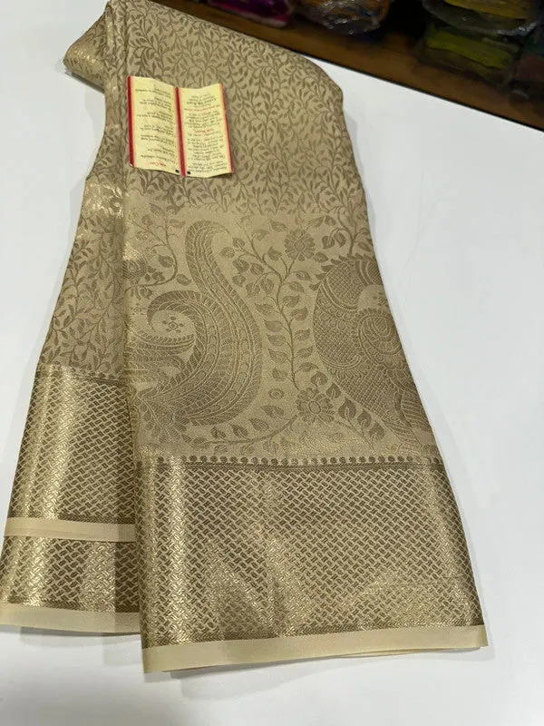 Pure Brocade Mysore with Broad Border Silk Saree
