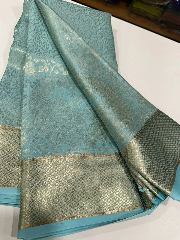 Pure Brocade Mysore with Broad Border Silk Saree
