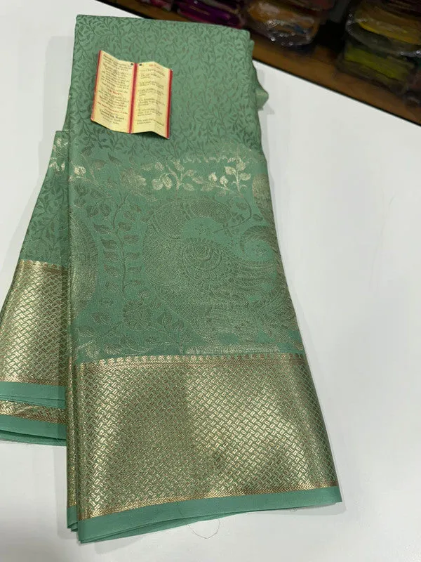 Pure Brocade Mysore with Broad Border Silk Saree