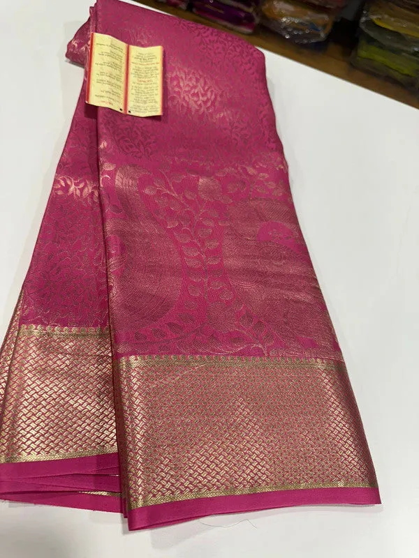 Pure Brocade Mysore with Broad Border Silk Saree