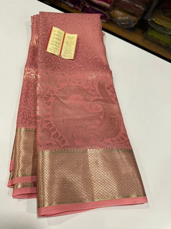 Pure Brocade Mysore with Broad Border Silk Saree