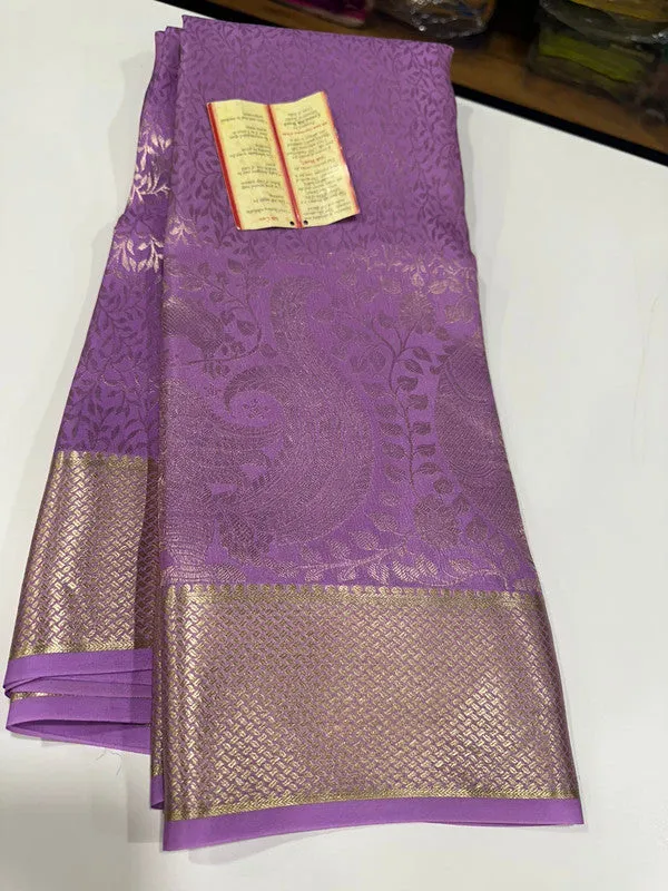 Pure Brocade Mysore with Broad Border Silk Saree