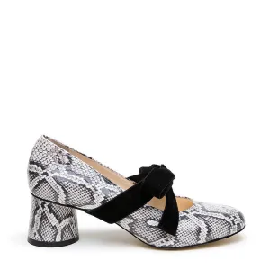 Python Ballet Pump   Black Velvet Marie Strap