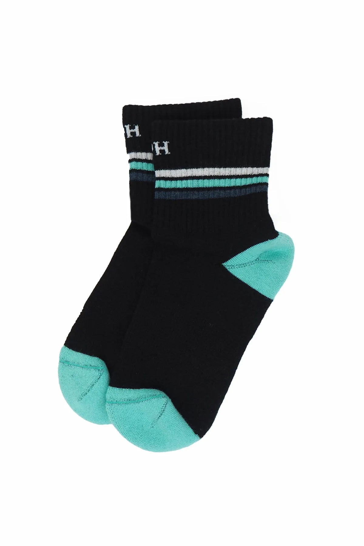 Quarter Crew Women's Organic Cotton Trainer Socks | Black