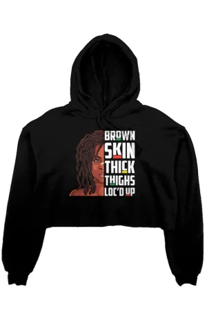 "BROWN & THICK" Afro Crop Premium Hoodie