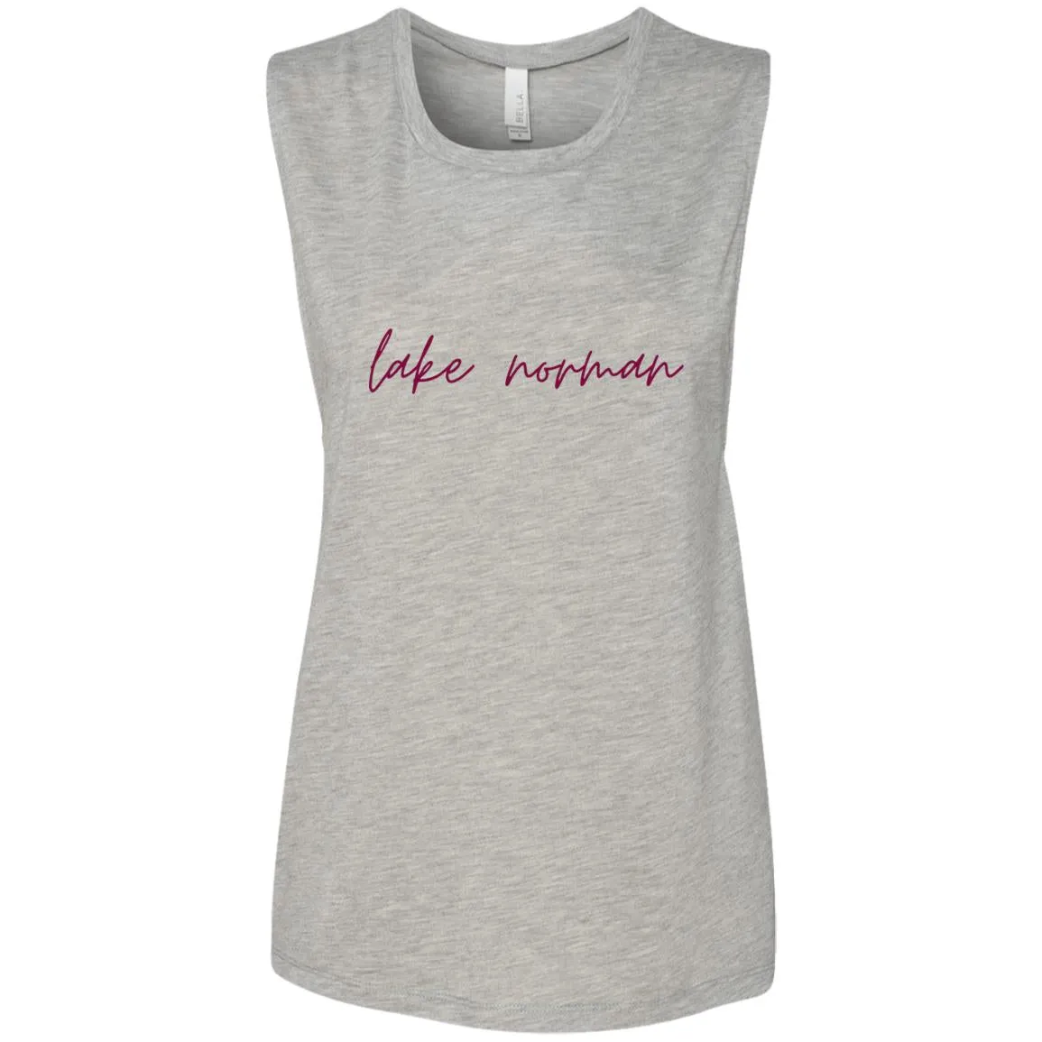 "Lake Norman- BURGUNDY" Ladies Flowy Muscle Tank