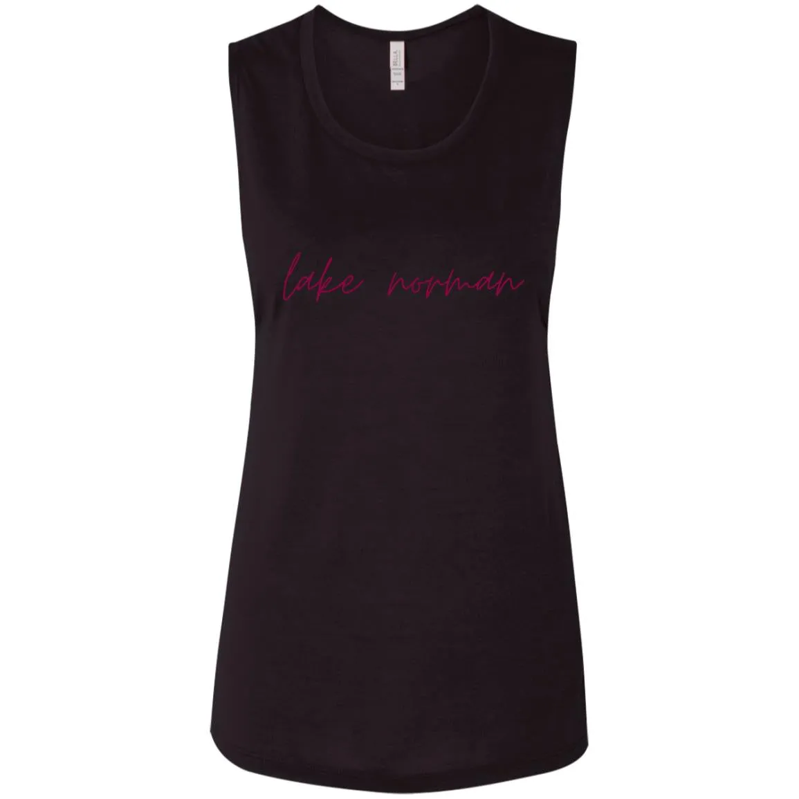 "Lake Norman- BURGUNDY" Ladies Flowy Muscle Tank