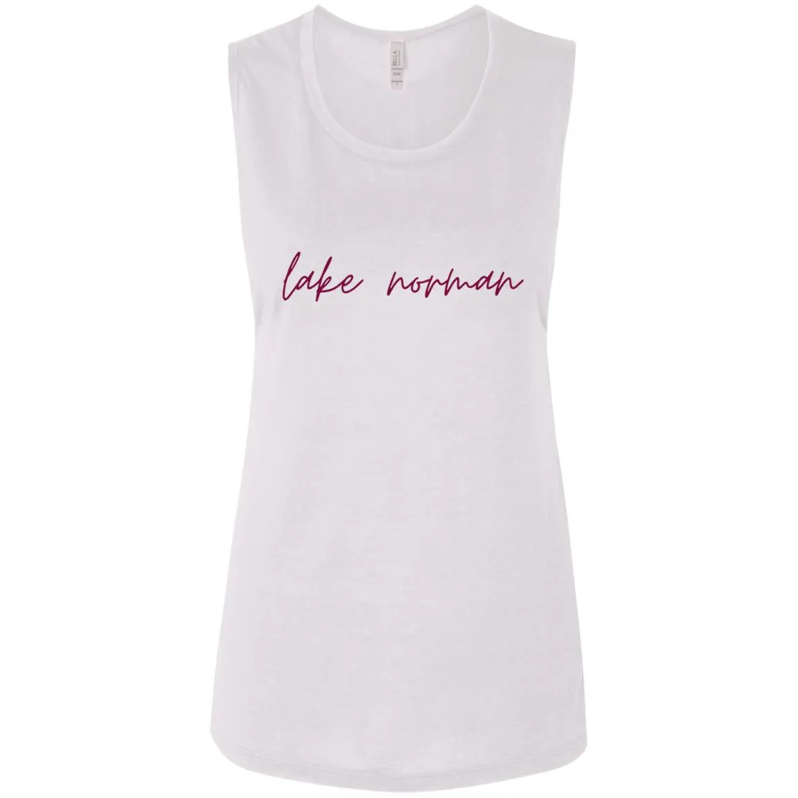 "Lake Norman- BURGUNDY" Ladies Flowy Muscle Tank