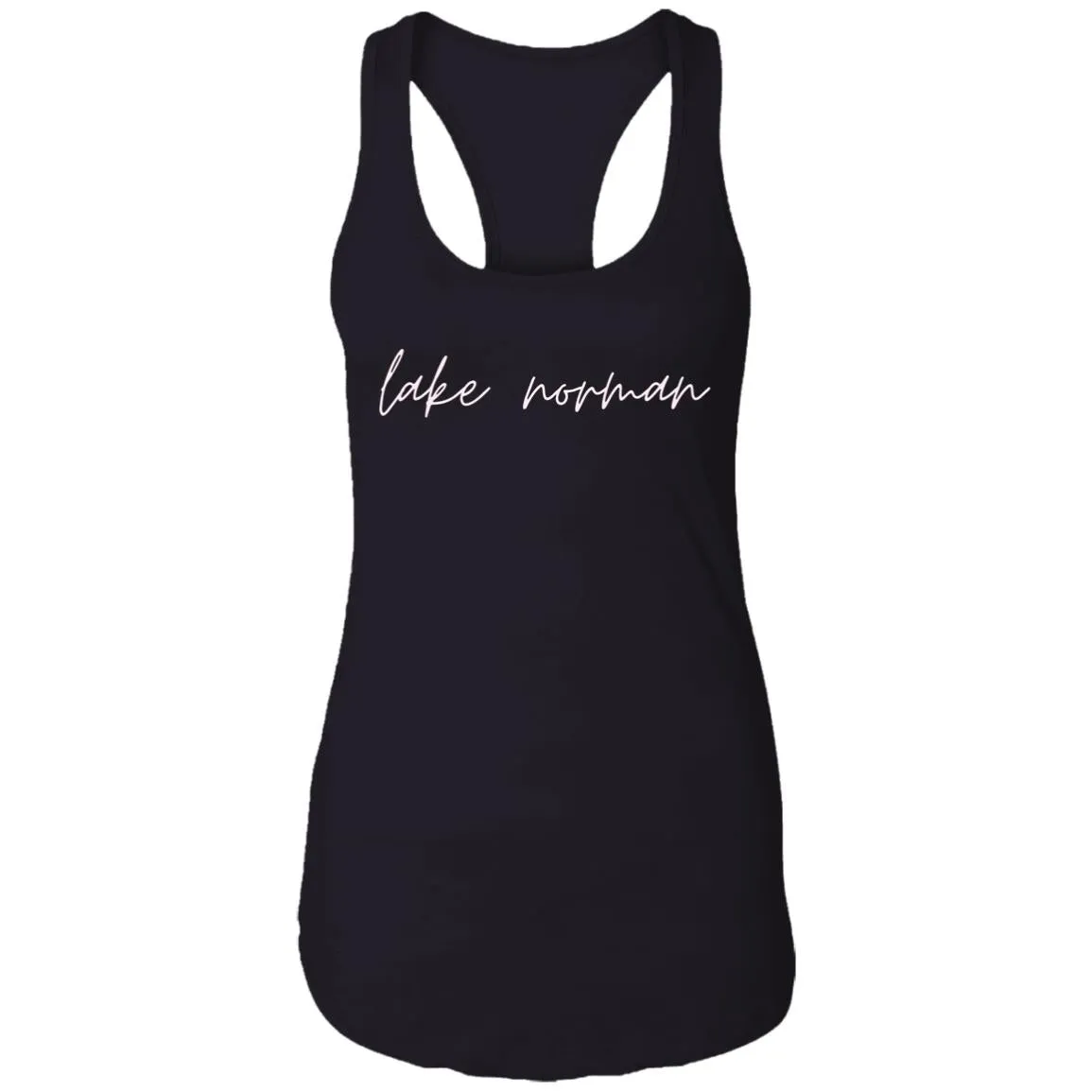 "Lake Norman- PINK" Ladies Ideal Racerback Tank