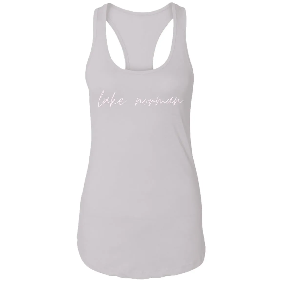 "Lake Norman- PINK" Ladies Ideal Racerback Tank