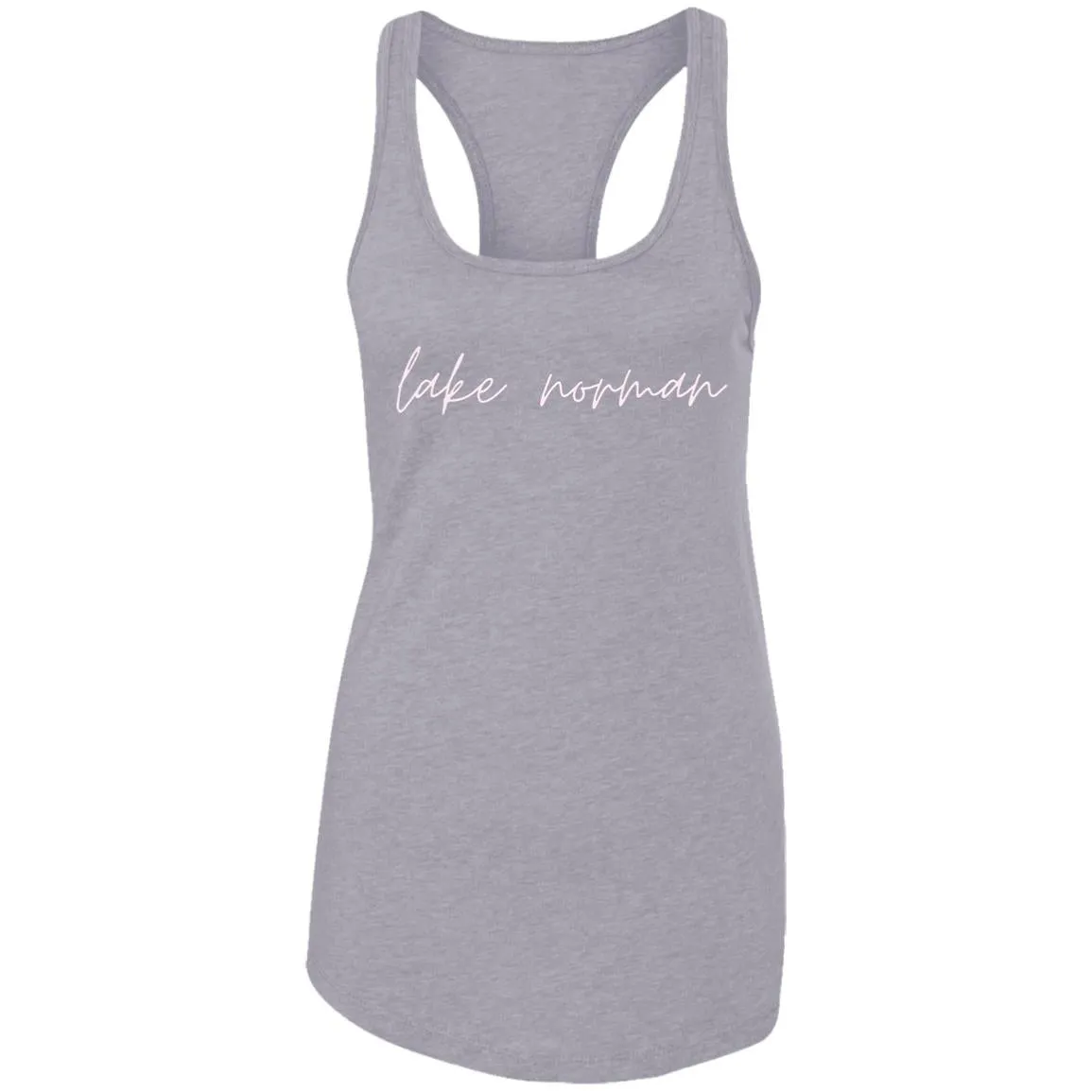 "Lake Norman- PINK" Ladies Ideal Racerback Tank