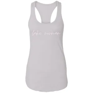 "Lake Norman- PINK" Ladies Ideal Racerback Tank