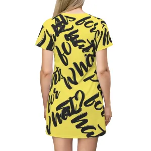 "PANTS FOR WHAT" (light yellow) T-shirt Dress