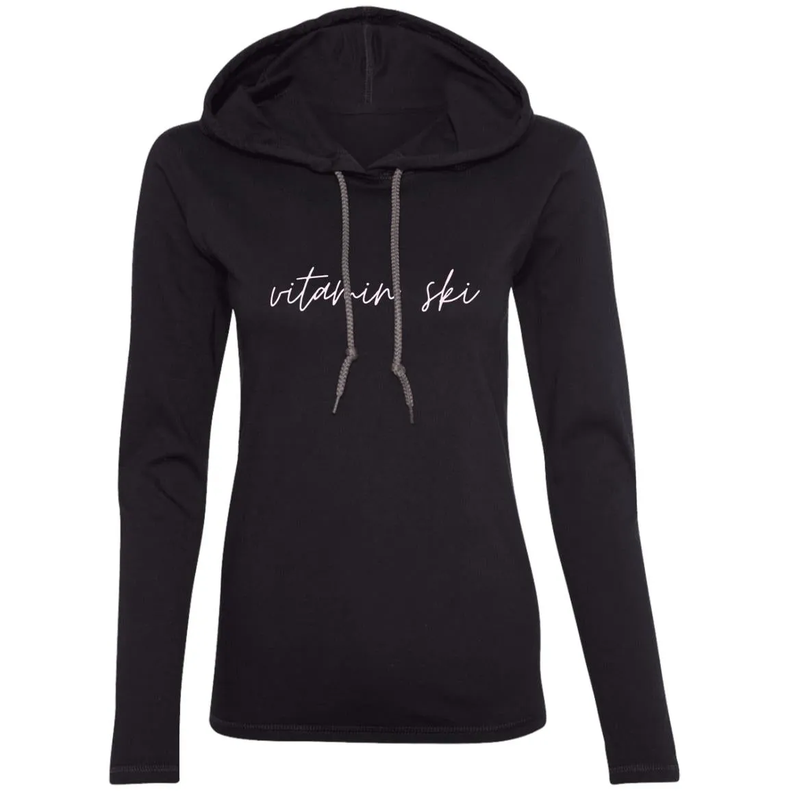 "Vitamin Ski" Ladies' LS T-Shirt Hoodie