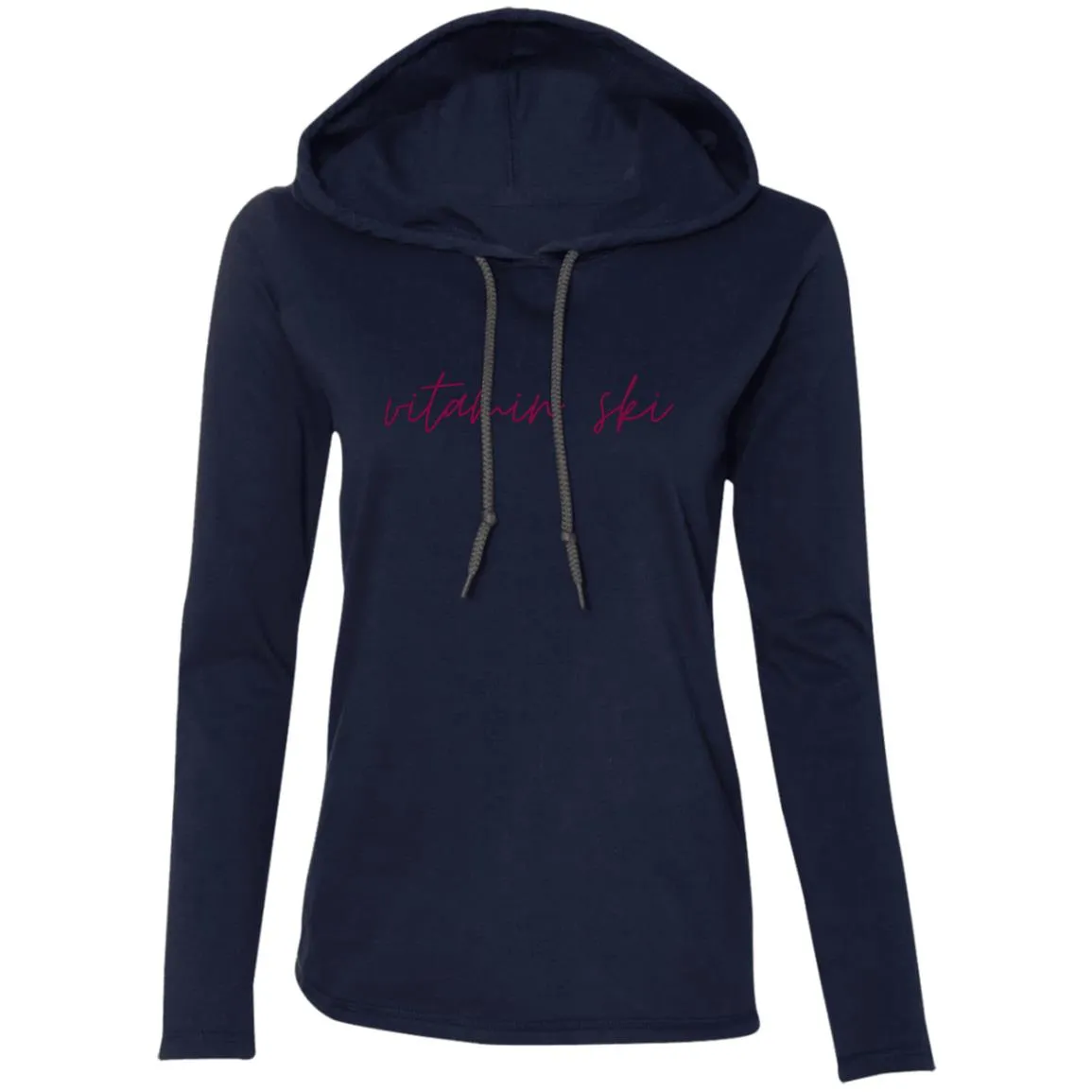 "Vitamin Ski" Ladies' LS T-Shirt Hoodie