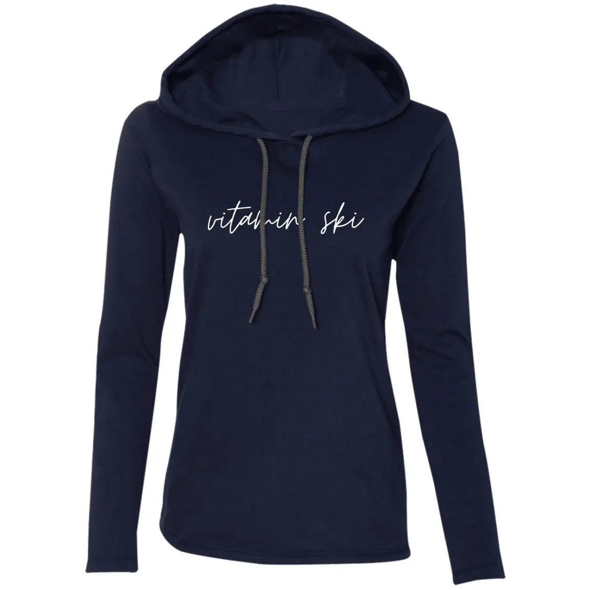 "Vitamin Ski" Ladies' LS T-Shirt Hoodie