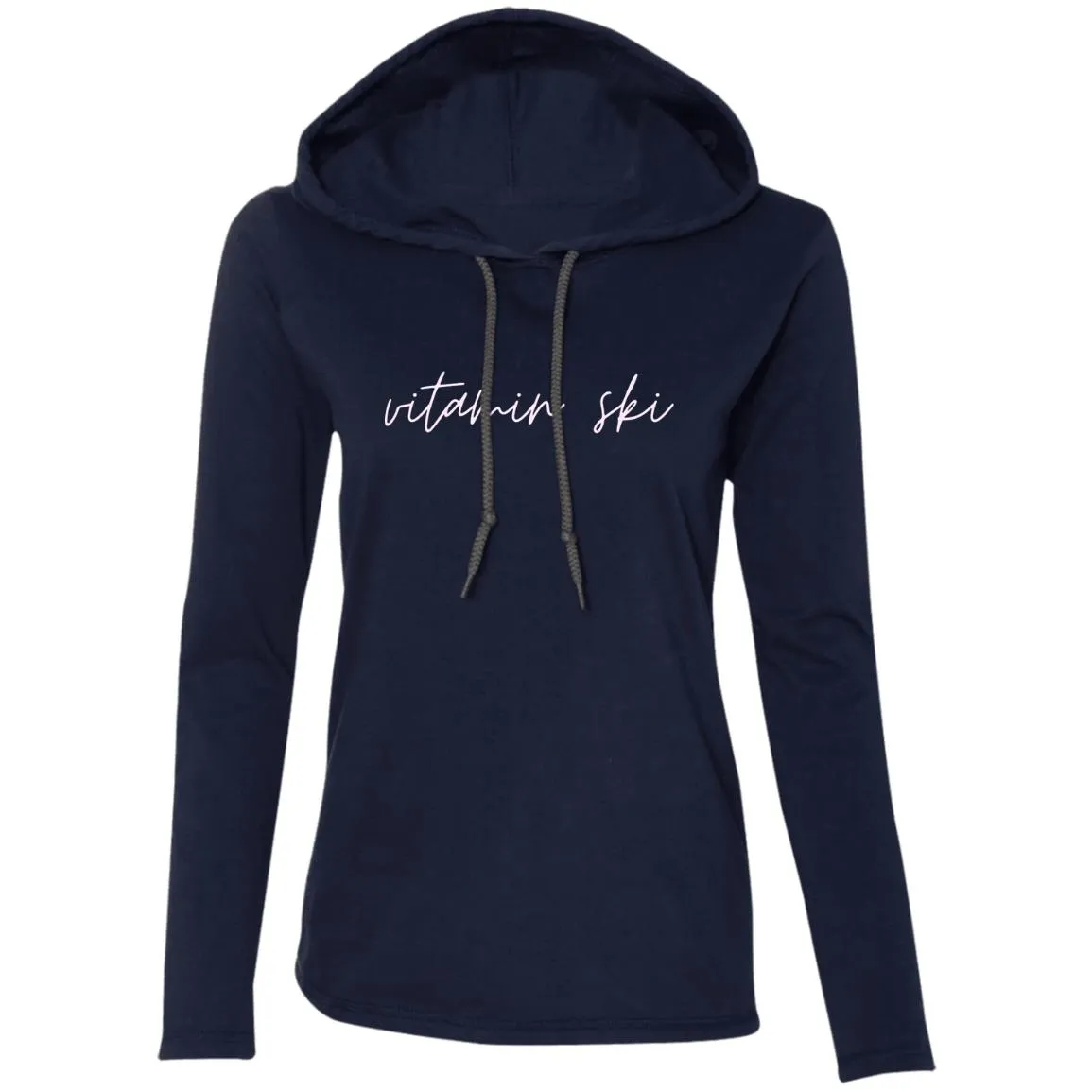 "Vitamin Ski" Ladies' LS T-Shirt Hoodie