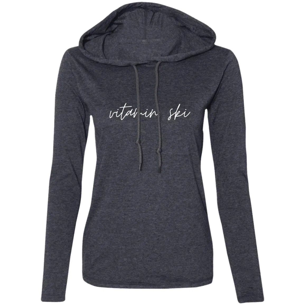 "Vitamin Ski" Ladies' LS T-Shirt Hoodie