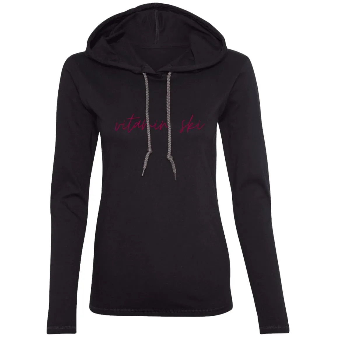 "Vitamin Ski" Ladies' LS T-Shirt Hoodie