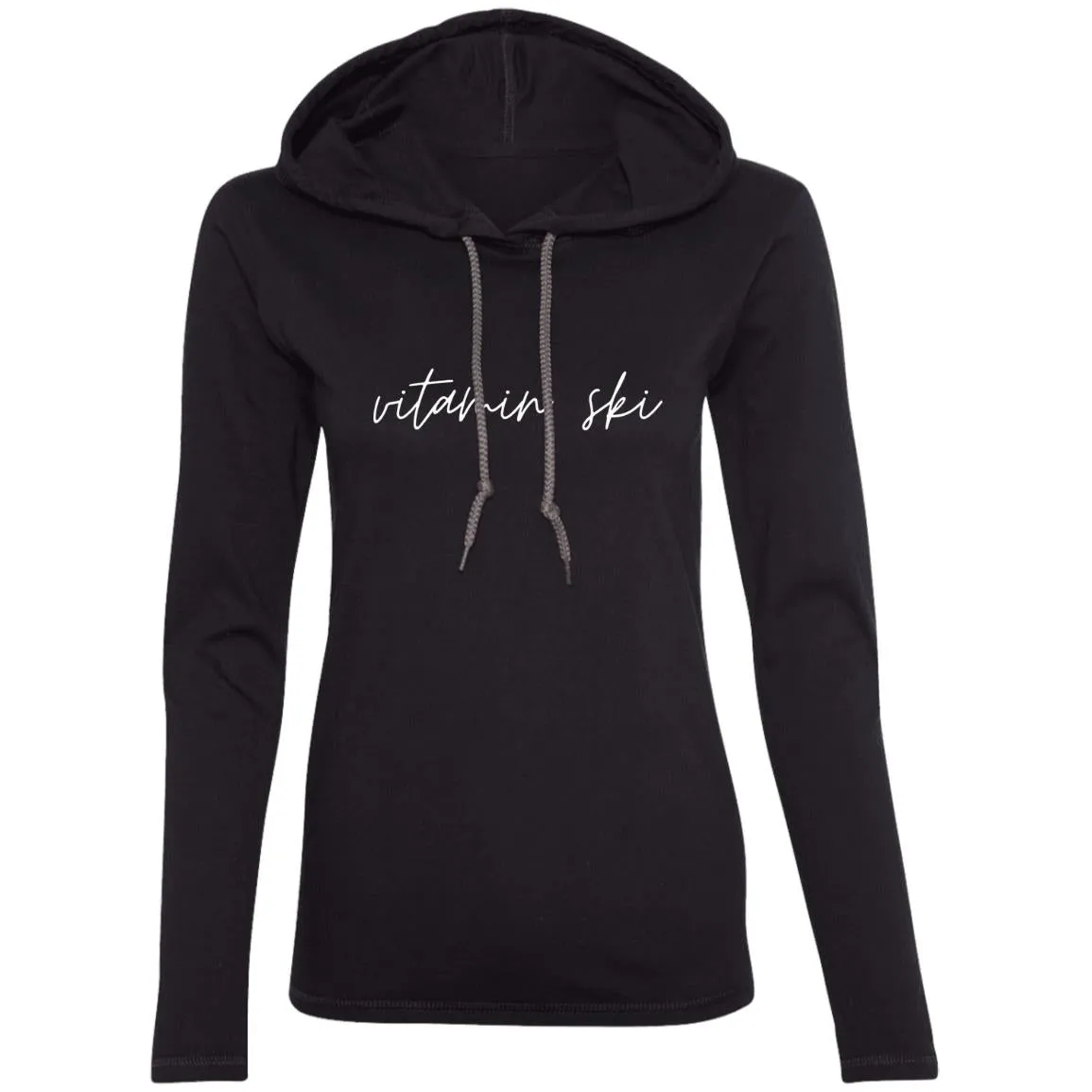"Vitamin Ski" Ladies' LS T-Shirt Hoodie