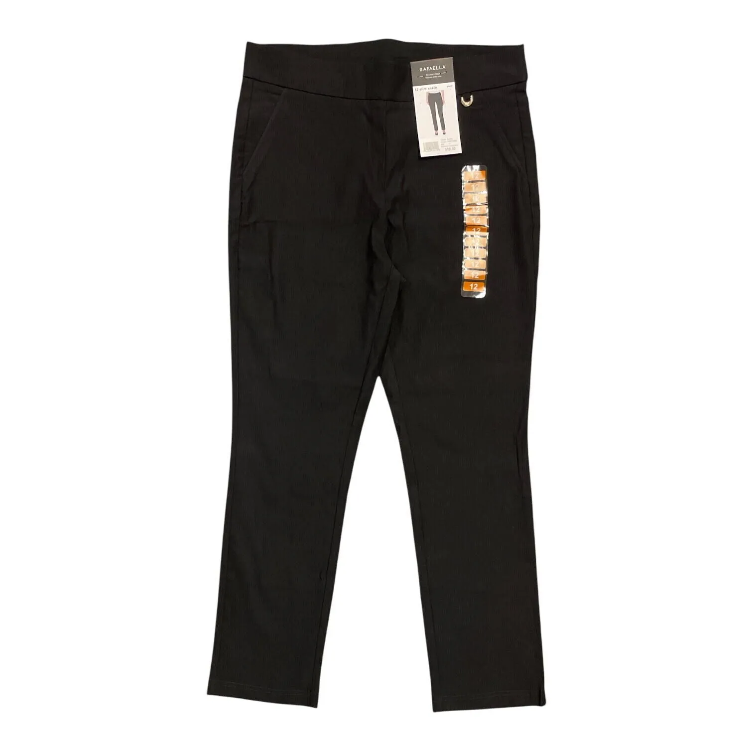 Rafaella Womens Stretch Slim Ankle Pull-On Elastic Waist Dress Pants RSBFC059