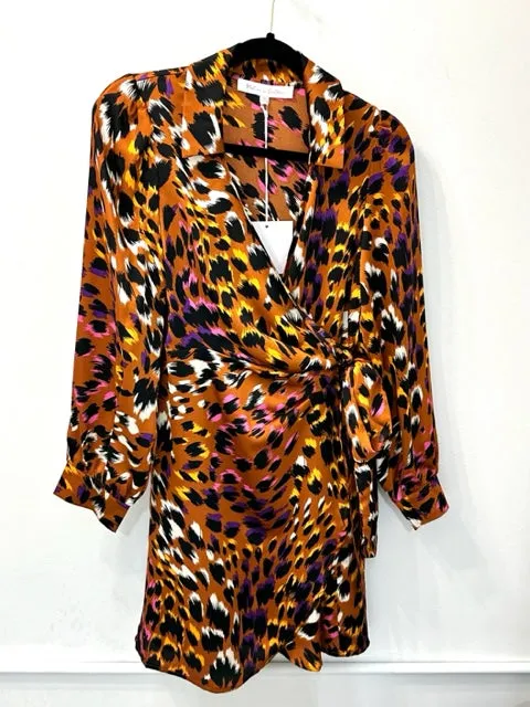 Rainbow Leopard Wrap Dress