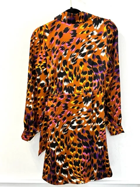 Rainbow Leopard Wrap Dress