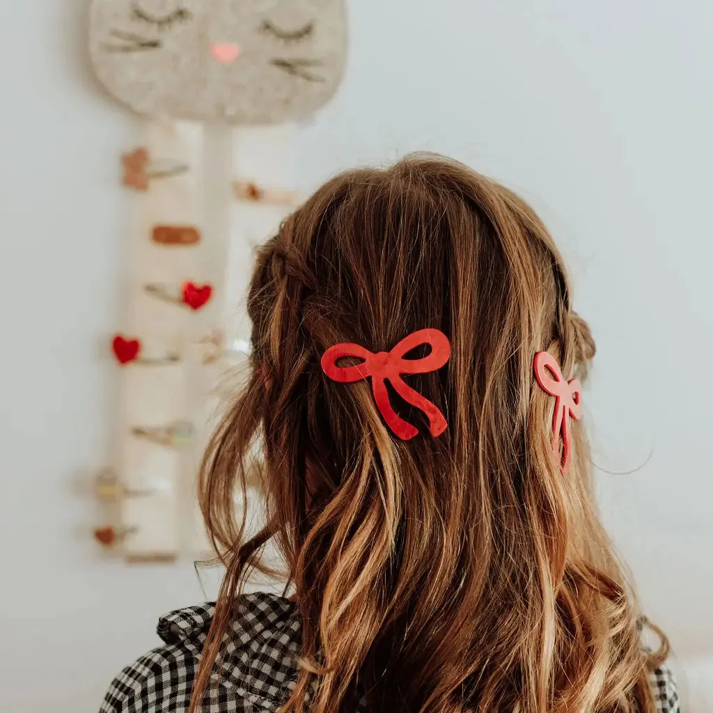 Red Bow Hair Clip