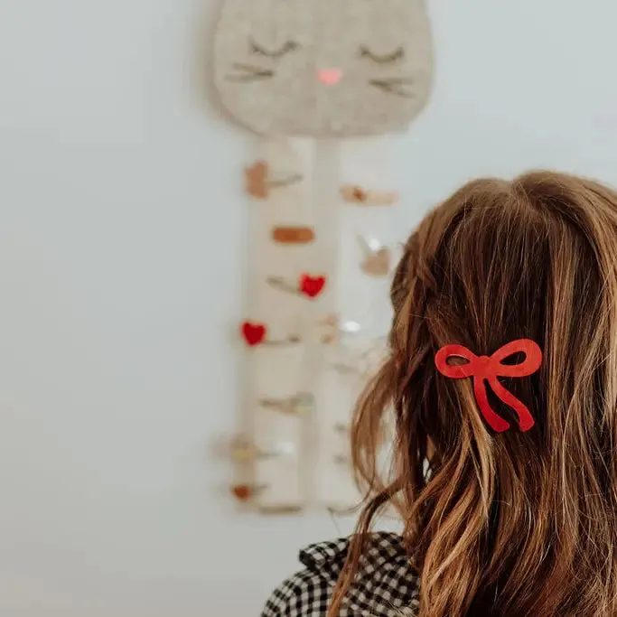 Red Bow Hair Clip