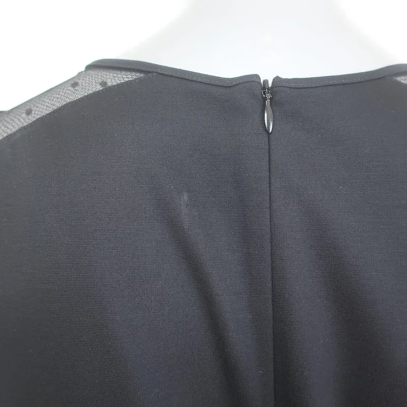 RED Valentino Point d'Esprit Yoke Bow Mini DressBlack Stretch Jersey Size Large
