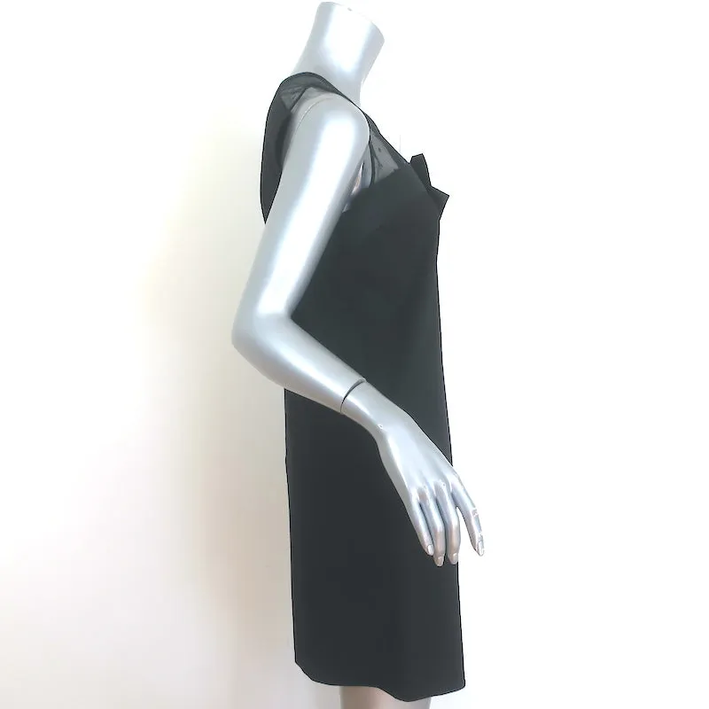 RED Valentino Point d'Esprit Yoke Bow Mini DressBlack Stretch Jersey Size Large