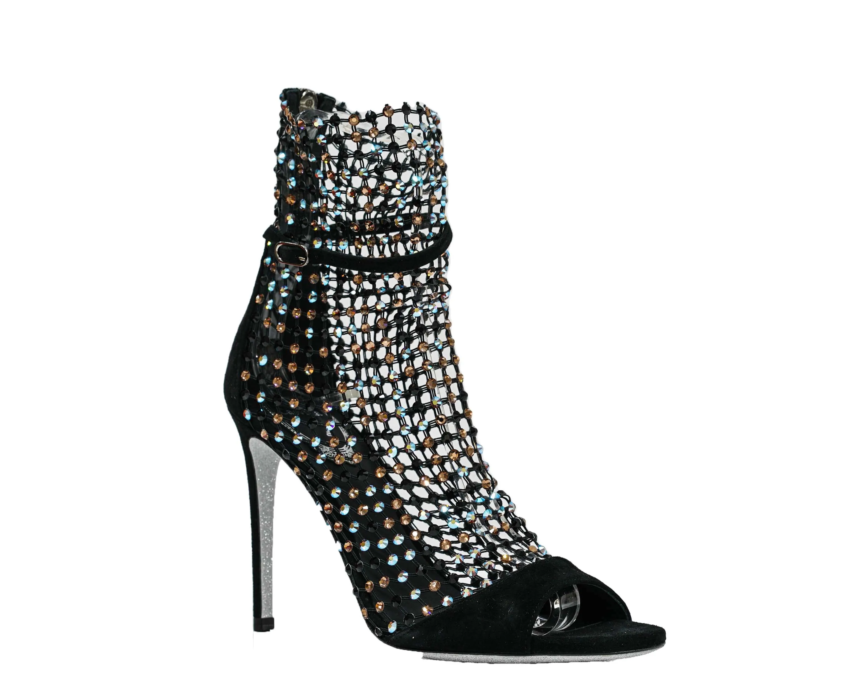 Rene Caovilla Women's Black Jewel Sandal Galaxy C10220 40% OFF
