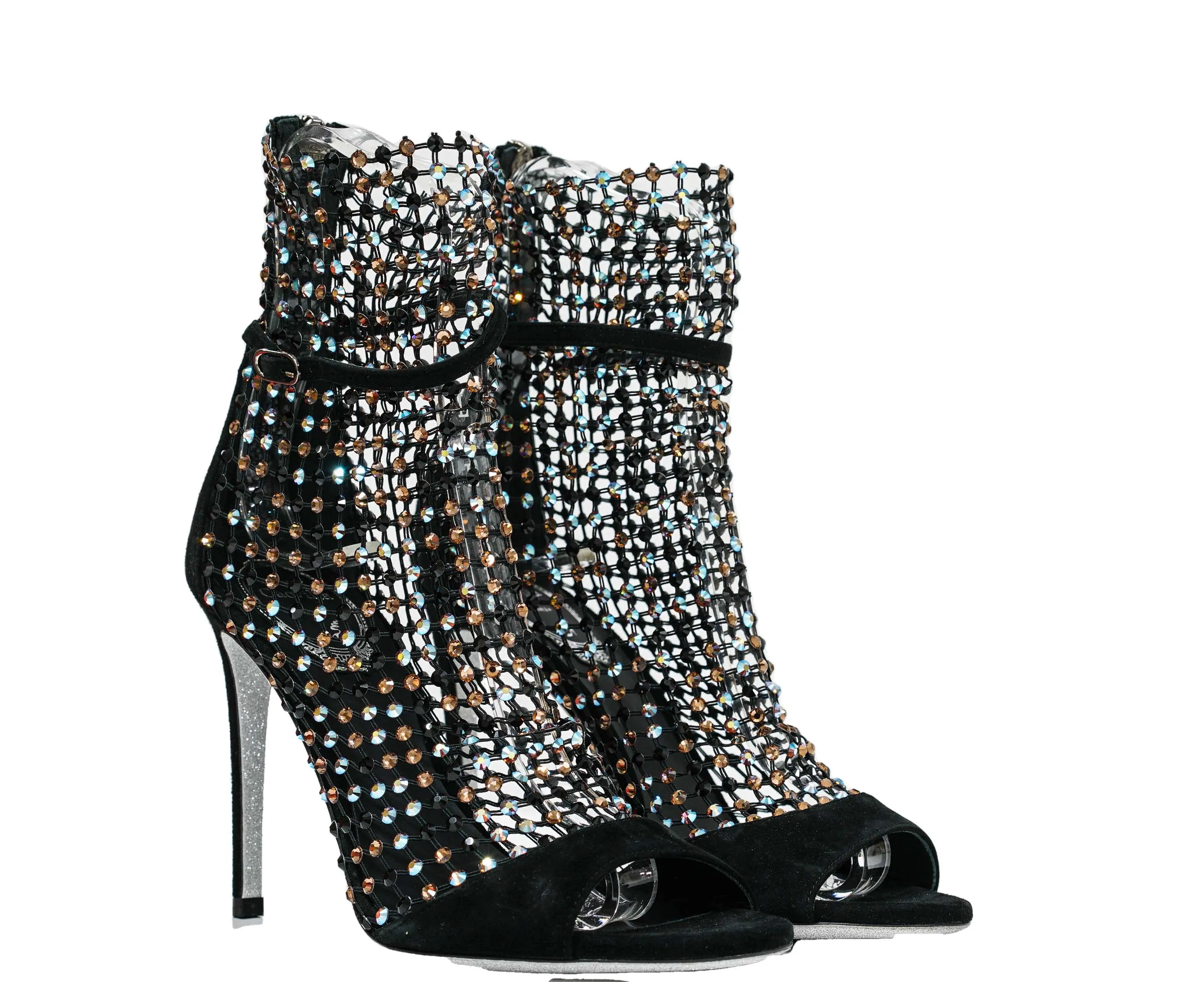 Rene Caovilla Women's Black Jewel Sandal Galaxy C10220 40% OFF
