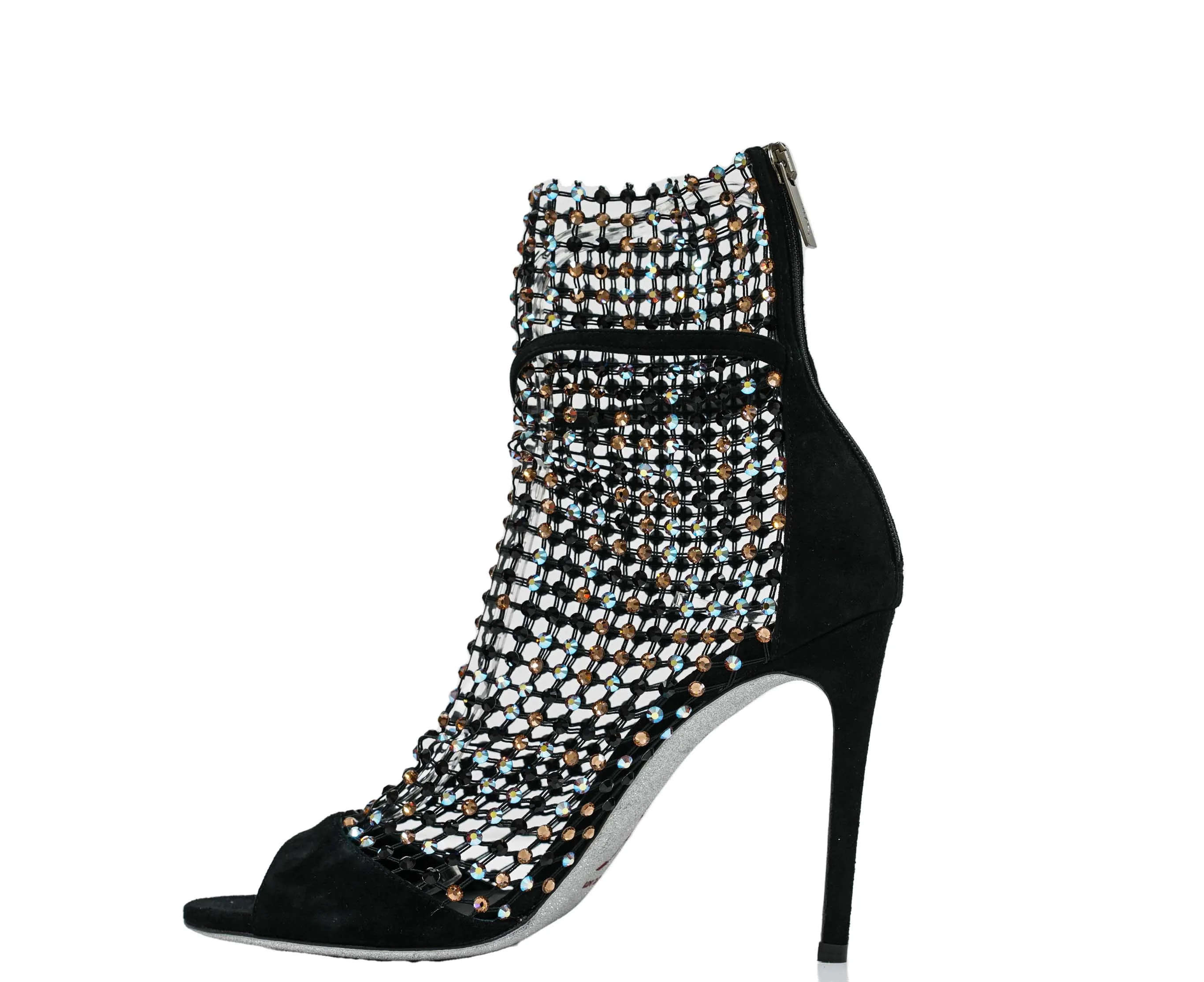 Rene Caovilla Women's Black Jewel Sandal Galaxy C10220 40% OFF