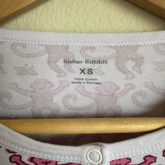 Roller Rabbit Women's Henley Monkey Print Pajama Top