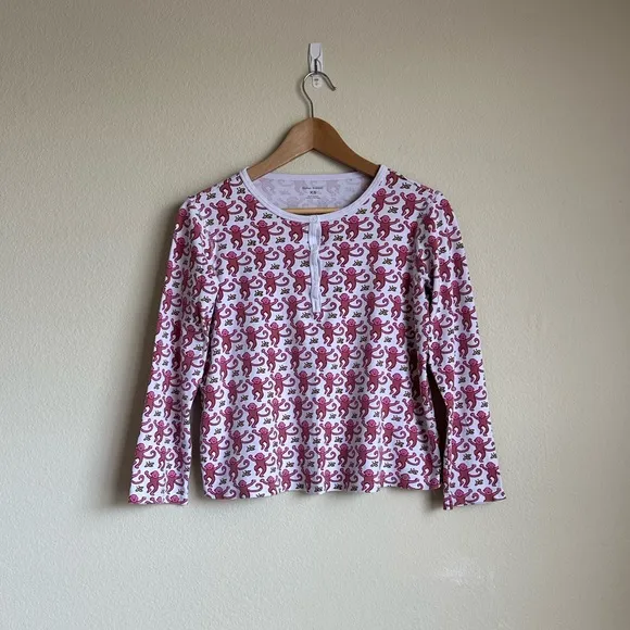 Roller Rabbit Women's Henley Monkey Print Pajama Top