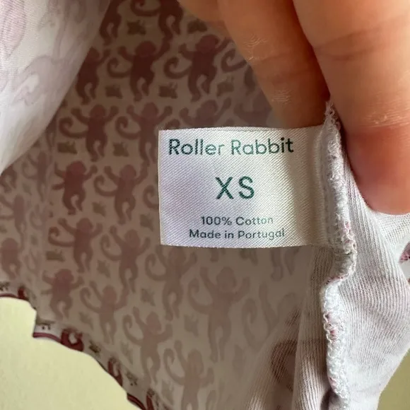 Roller Rabbit Women's Henley Monkey Print Pajama Top