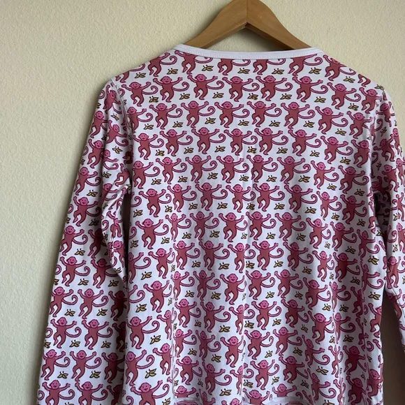 Roller Rabbit Women's Henley Monkey Print Pajama Top