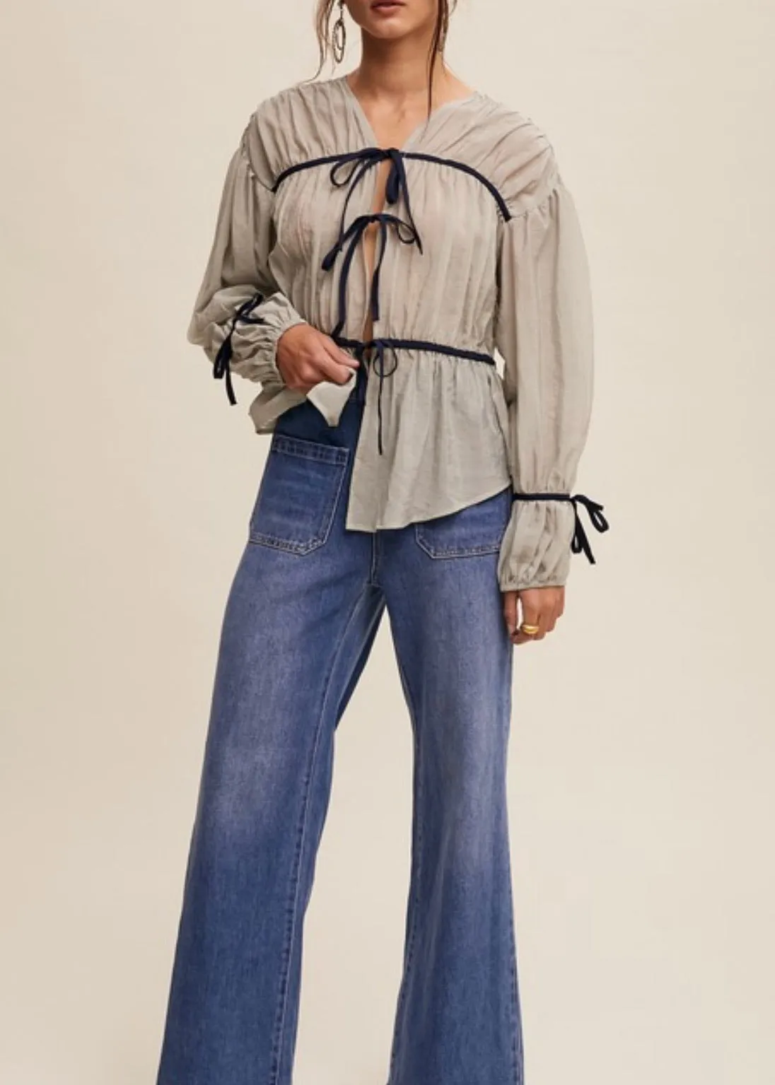 Romeo Tie Front Top