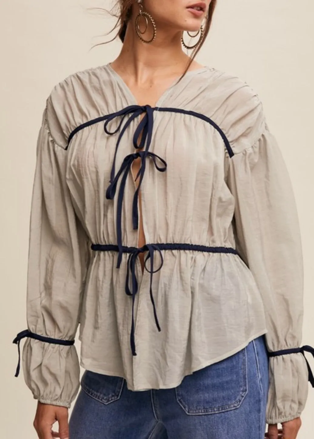 Romeo Tie Front Top